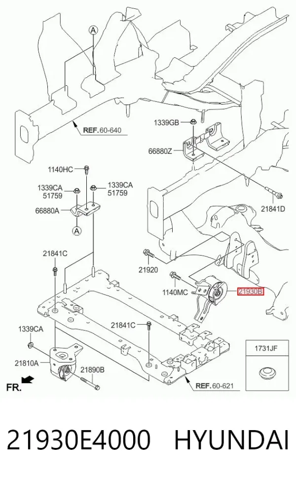Задняя опора двигателя 21930E4000 Hyundai/Kia