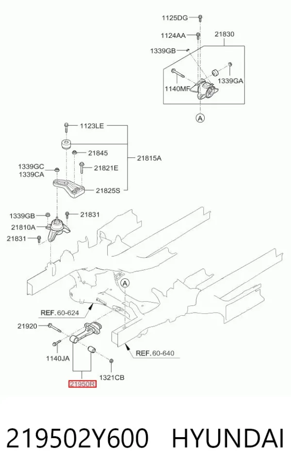 Задняя опора двигателя 219502Y600 Hyundai/Kia