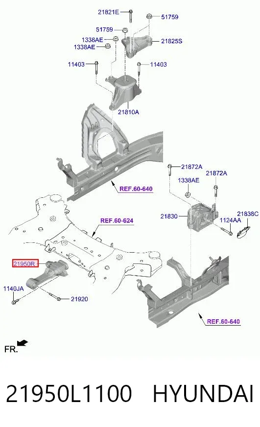 Задняя опора двигателя 21950L1100 Hyundai/Kia