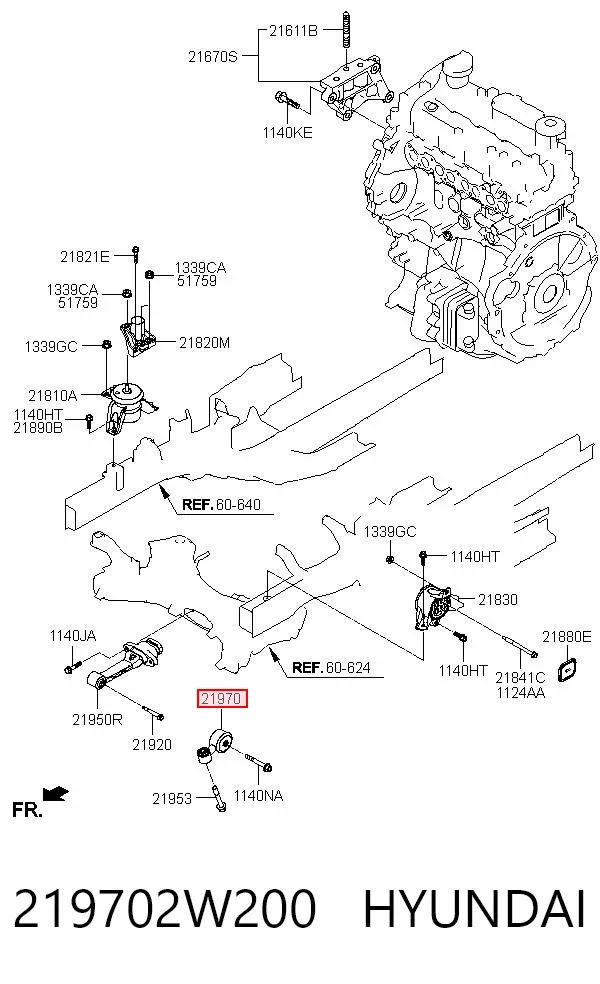 Левая подушка двигателя 219702W200 Hyundai/Kia