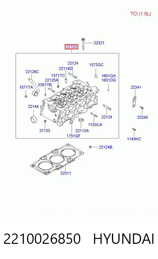ГБЦ 2210026850 Hyundai/Kia