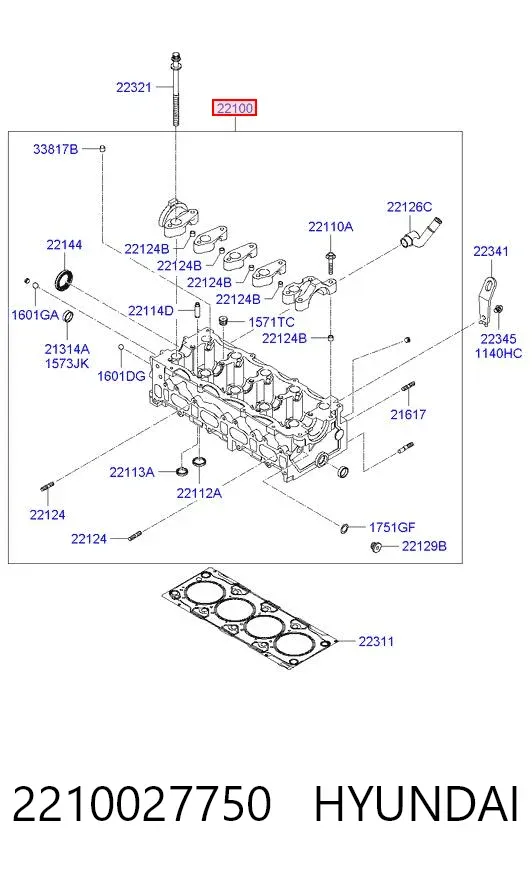ГБЦ 2210027750 Hyundai/Kia