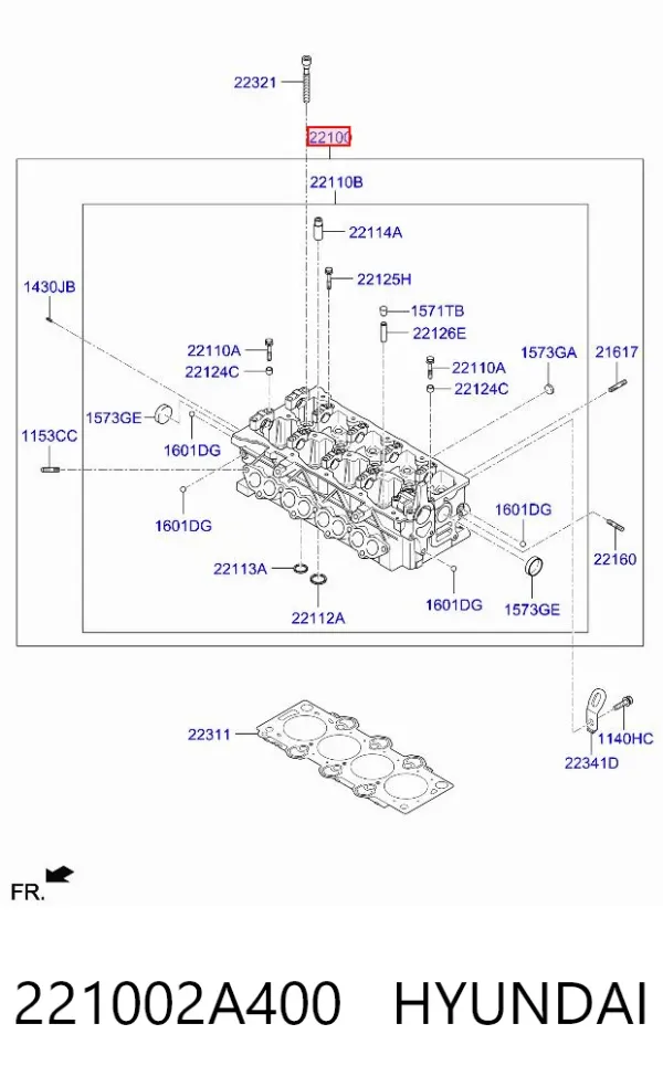 ГБЦ 221002A400 Hyundai/Kia