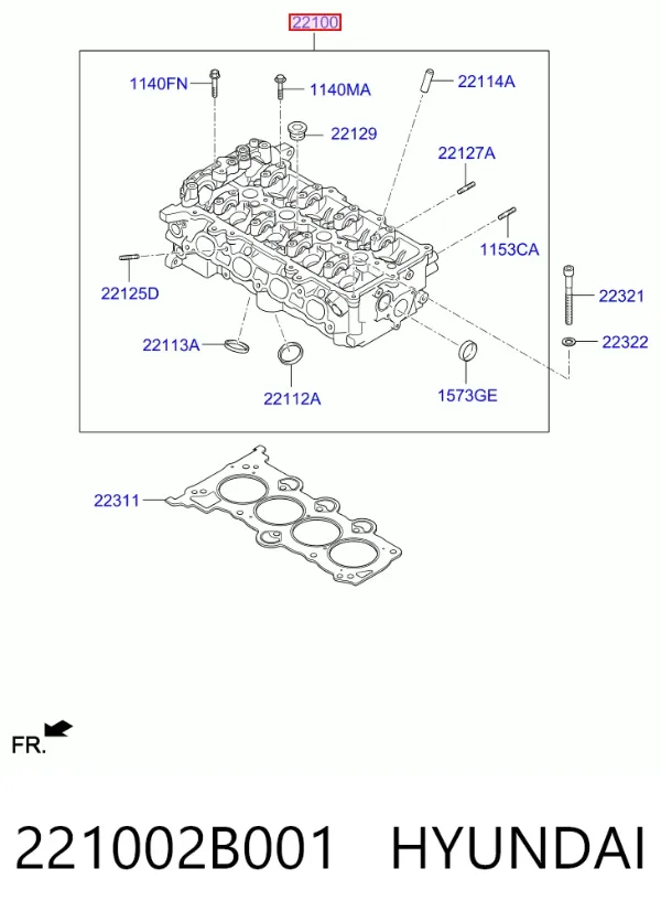 ГБЦ 221002B001 Hyundai/Kia