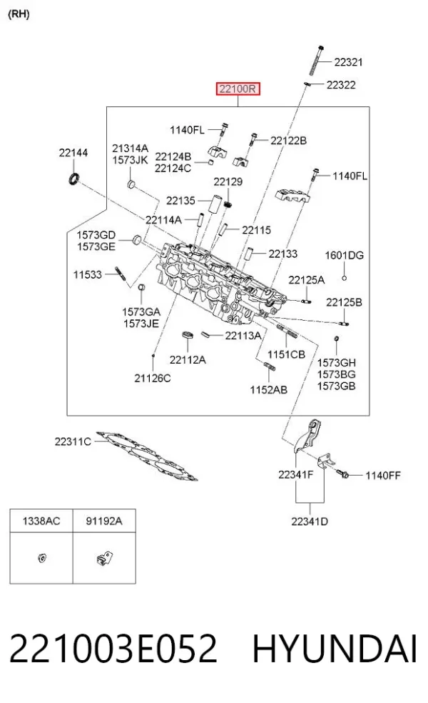 ГБЦ 221003E052 Hyundai/Kia