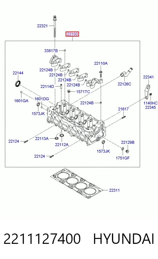 ГБЦ 2211127400 Hyundai/Kia