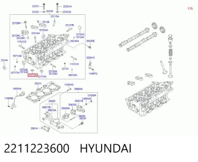 Седло клапана впускного HYUNDAI 2211223600