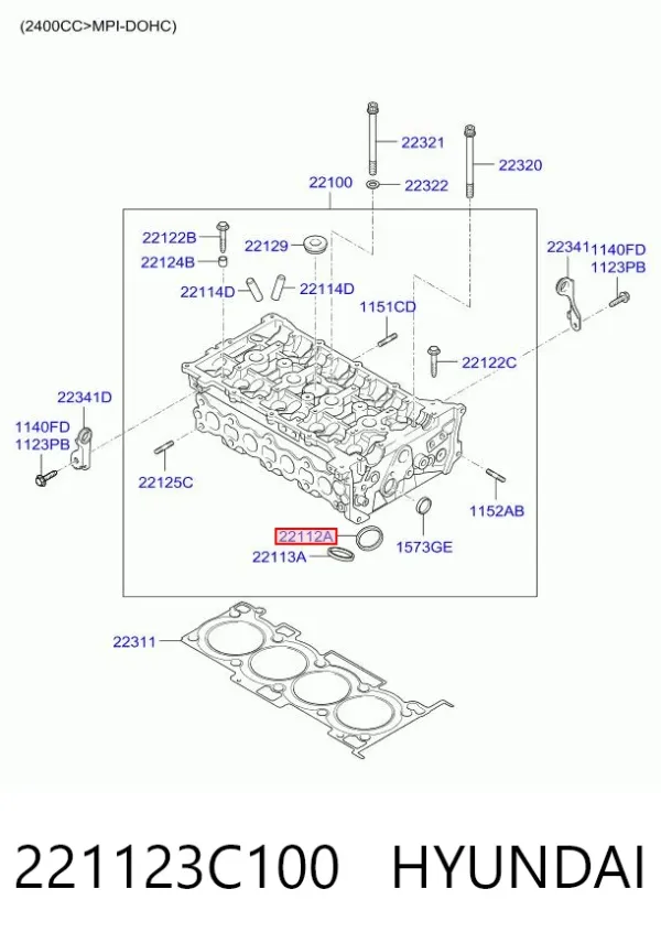Седло клапана впускного 221123C100 Hyundai/Kia