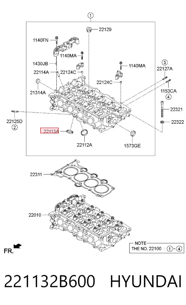 Седло клапана выпускного 221132B600 Hyundai/Kia
