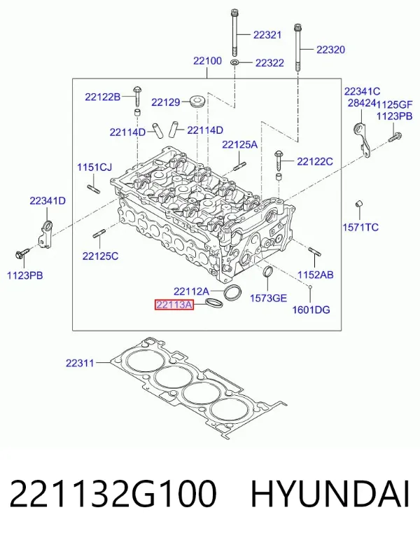 Седло клапана выпускного 221132G100 Hyundai/Kia