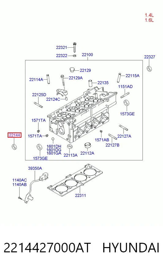 Сальник распредвала 2214427000AT Hyundai/Kia
