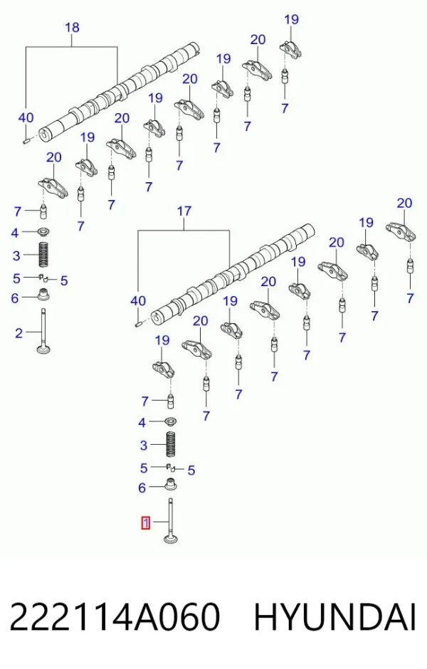Впускной клапан 222114A060 Hyundai/Kia