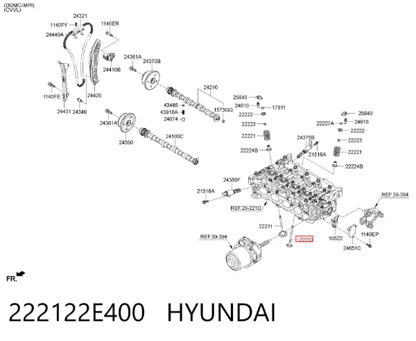 Выпускной клапан 222122E400 Hyundai/Kia