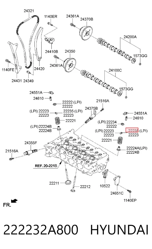 Сухарь клапана 222232A800 Hyundai/Kia