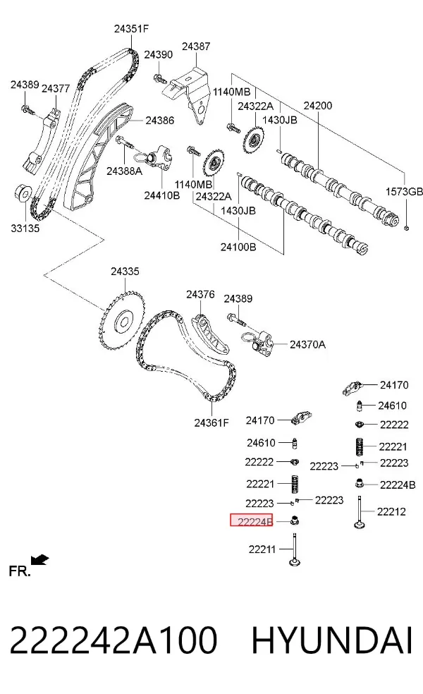 Сальники клапанов 222242A100 Hyundai/Kia