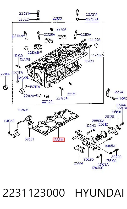 Прокладка ГБЦ 2231123000 Hyundai/Kia