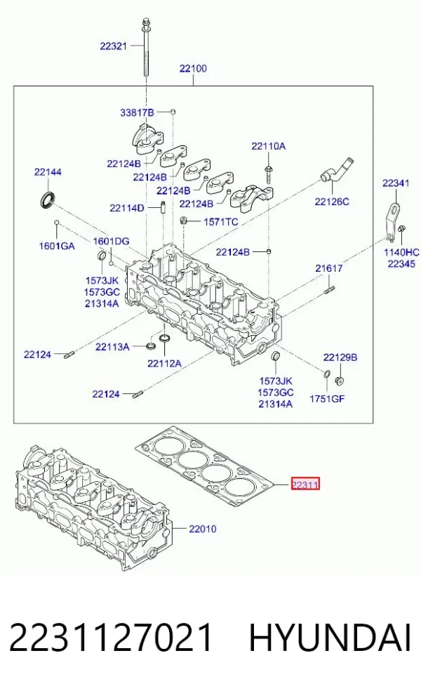 Прокладка ГБЦ 2231127021 Hyundai/Kia