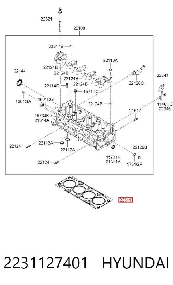 Прокладка ГБЦ 2231127401 Hyundai/Kia