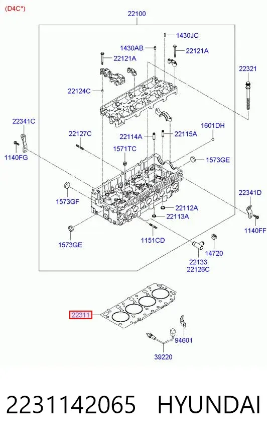 Прокладка ГБЦ 2231142065 Hyundai/Kia