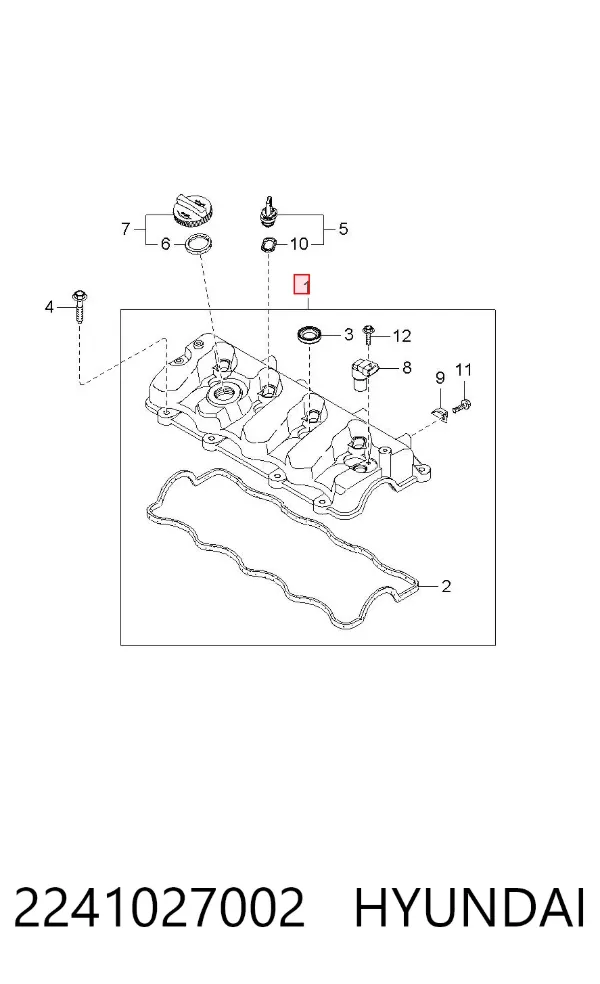Клапанная крышка 2241027002 Hyundai/Kia