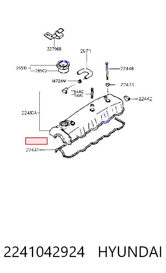 Клапанная крышка 2241042924 Hyundai/Kia