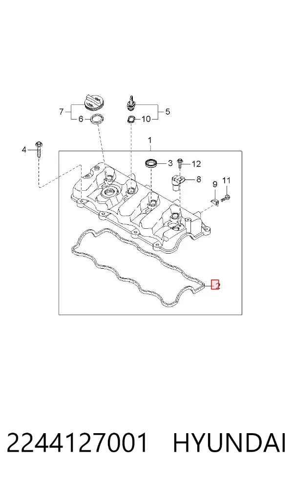 Прокладка клапанной крышки 2244127001 Hyundai/Kia