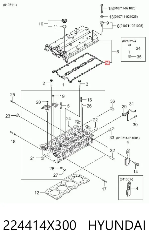 Прокладка клапанной крышки 224414X300 Hyundai/Kia
