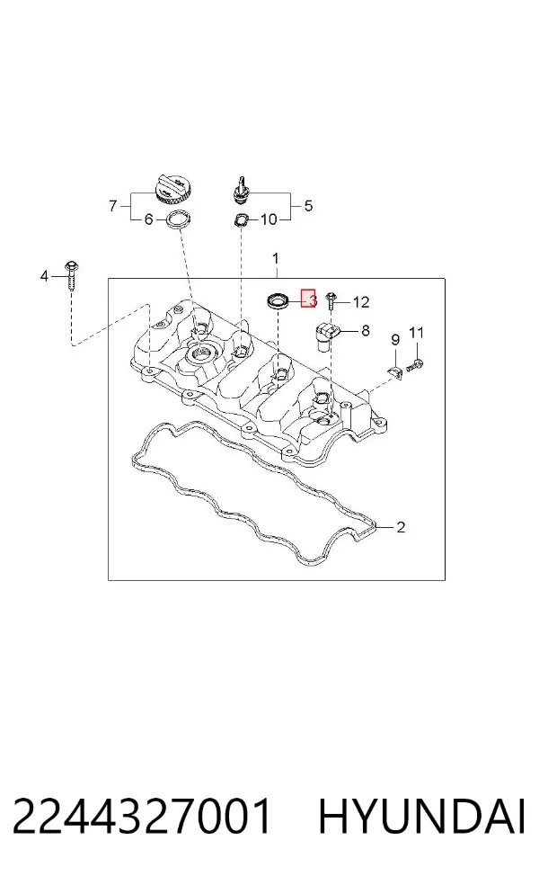 Прокладка свечного колодца 2244327001 Hyundai/Kia