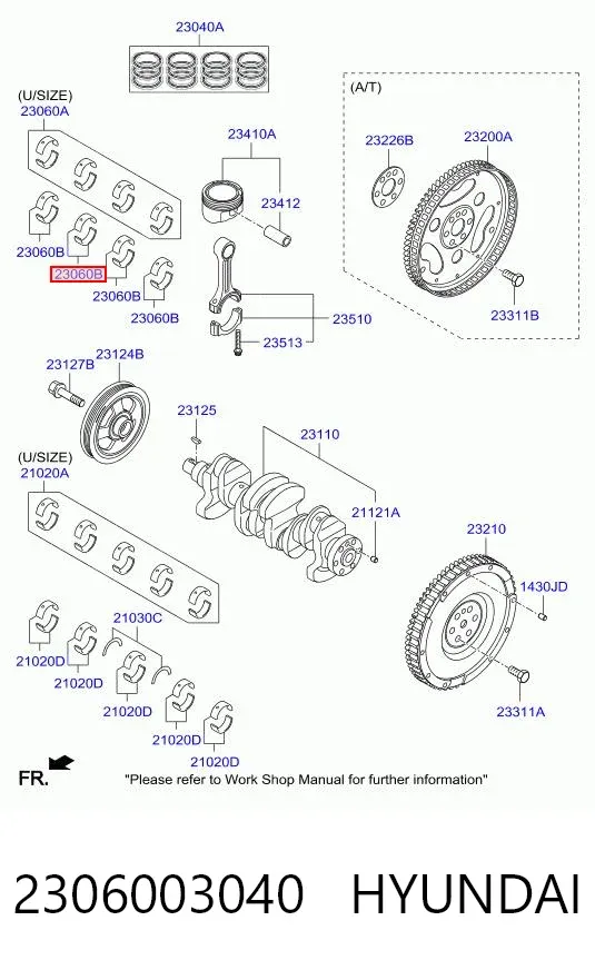 Вкладыши шатунные 2306003040 Hyundai/Kia
