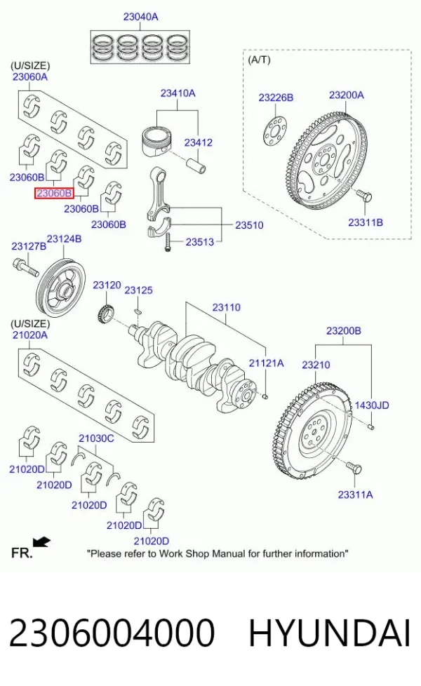 Вкладыши шатунные 2306004000 Hyundai/Kia