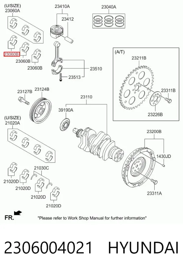Вкладыши шатунные 2306004021 Hyundai/Kia