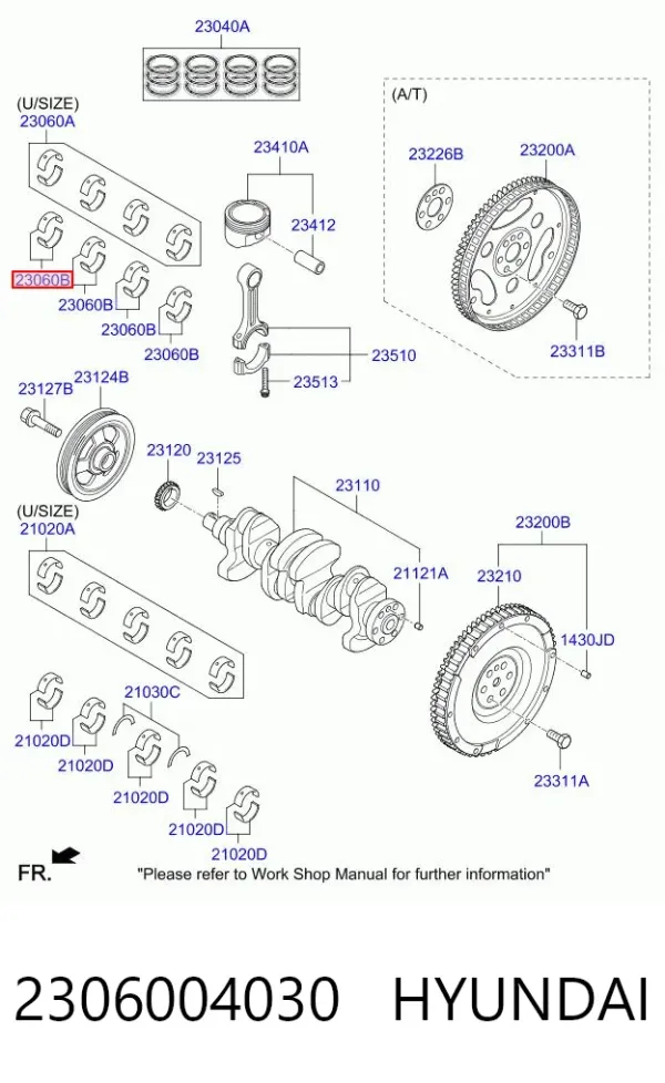 Вкладыши шатунные 2306004030 Hyundai/Kia