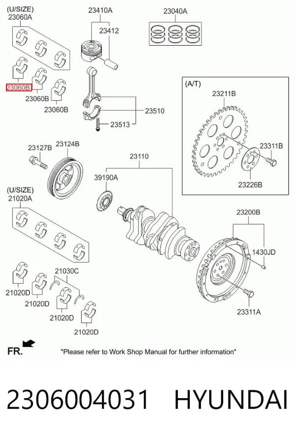Вкладыши шатунные 2306004031 Hyundai/Kia