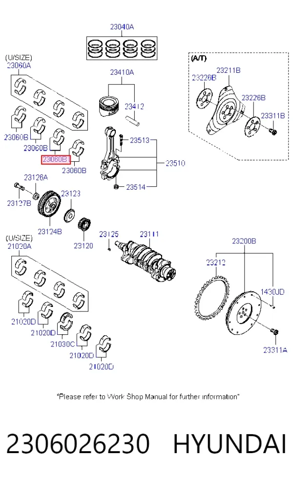Вкладыши шатунные 2306026230 Hyundai/Kia