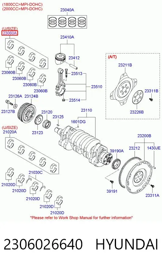 Вкладыши шатунные 2306026640 Hyundai/Kia