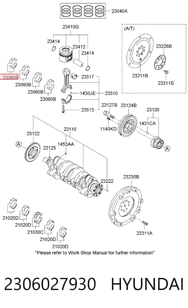 Вкладыши шатунные 2306027930 Hyundai/Kia