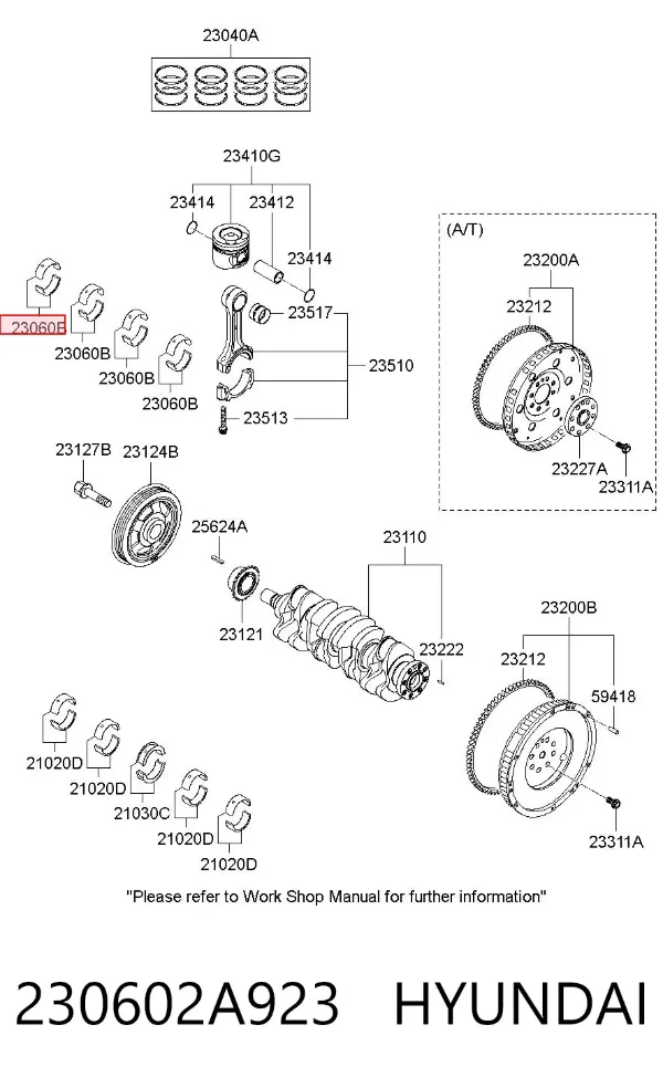 Вкладыши шатунные 230602A923 Hyundai/Kia