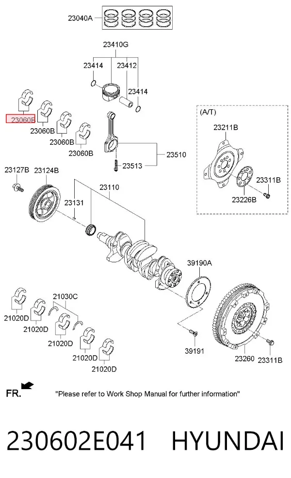 Вкладыши шатунные 230602E041 Hyundai/Kia