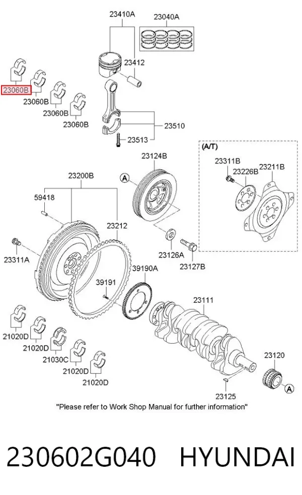 Вкладыши шатунные 230602G040 Hyundai/Kia