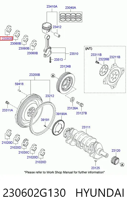 Вкладыши шатунные 230602G130 Hyundai/Kia