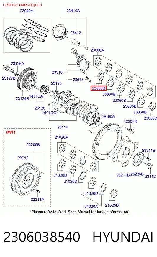 Вкладыши шатунные 2306038540 Hyundai/Kia