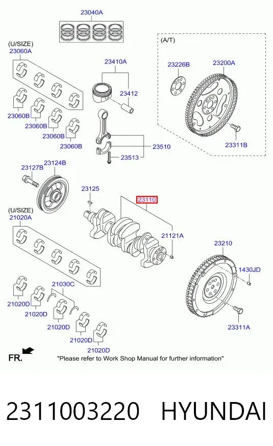 Коленвал 2311003220 Hyundai/Kia