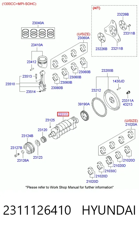 Коленвал 2311126410 Hyundai/Kia