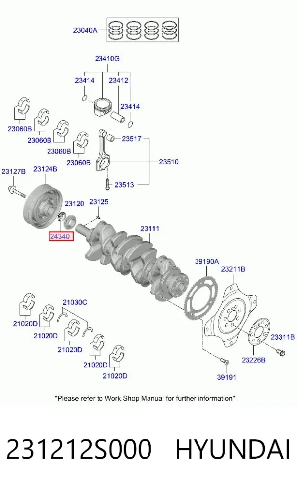 Звездочка привода коленвала 231212S000 Hyundai/Kia