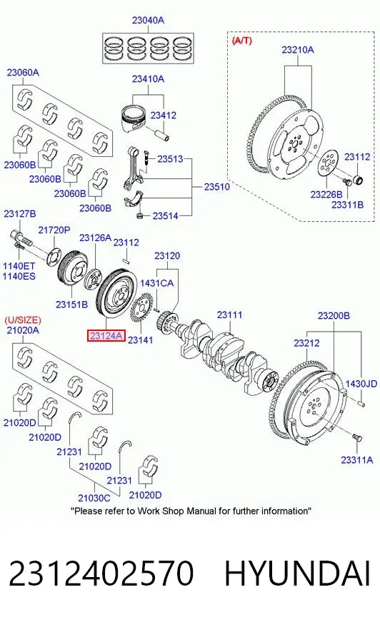 Шкив коленвала 2312402570 Hyundai/Kia