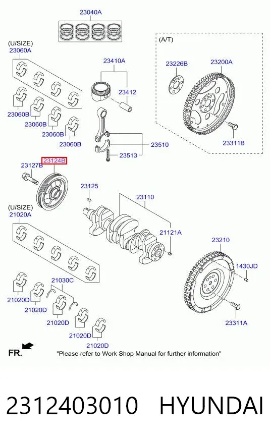 Шкив коленвала 2312403010 Hyundai/Kia