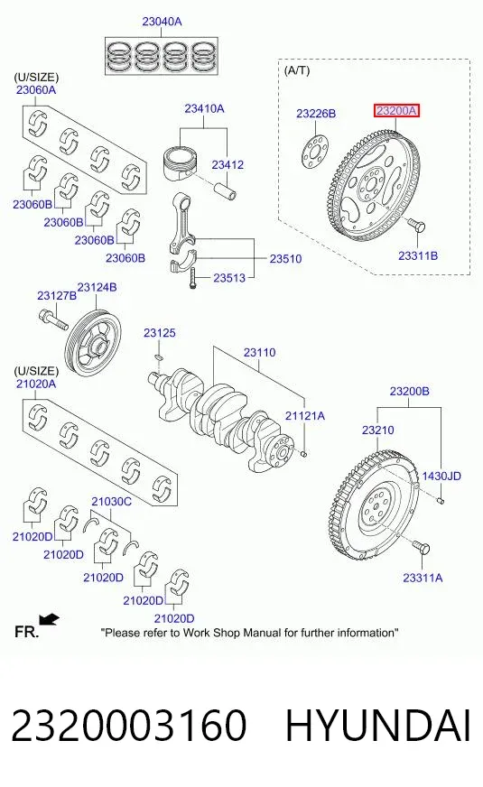 Маховик 2320003160 Hyundai/Kia