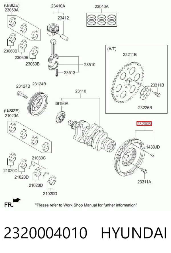 Маховик 2320004010 Hyundai/Kia