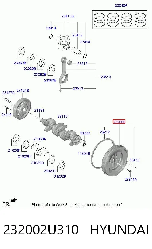 Маховик 232002U310 Hyundai/Kia