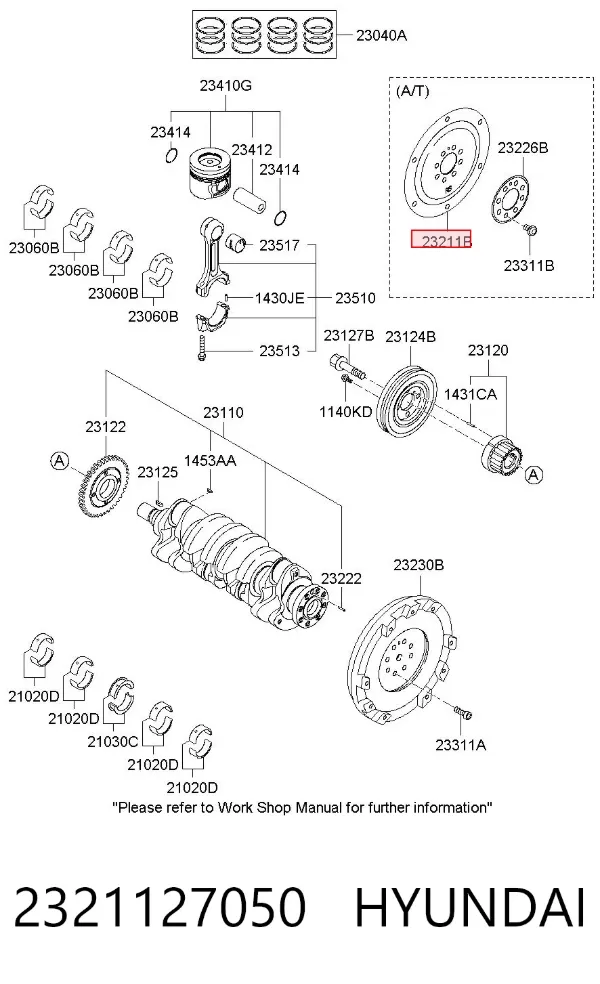 Маховик 2321127050 Hyundai/Kia